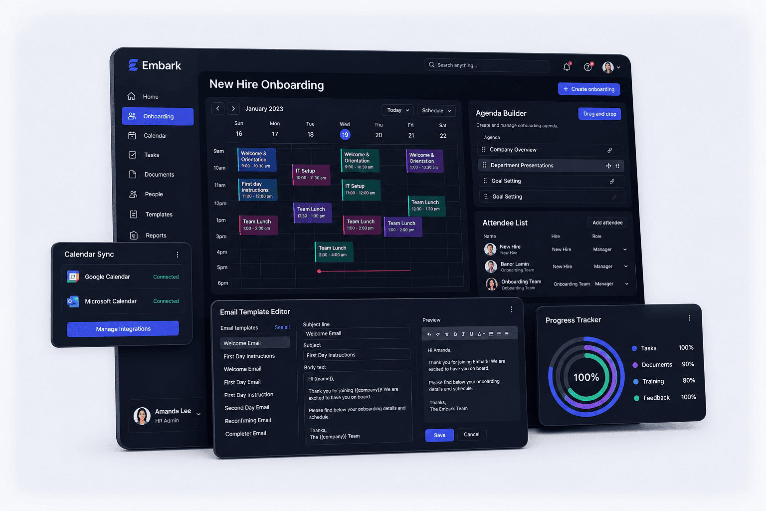 Employee Onboarding Engagement Platform work mockup