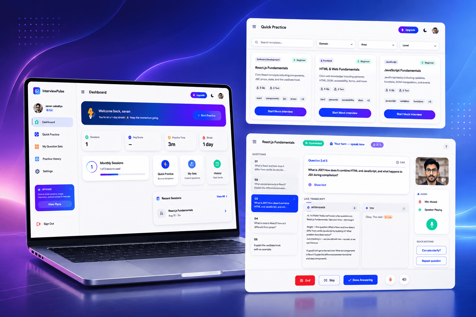 InterviewPulse work mockup