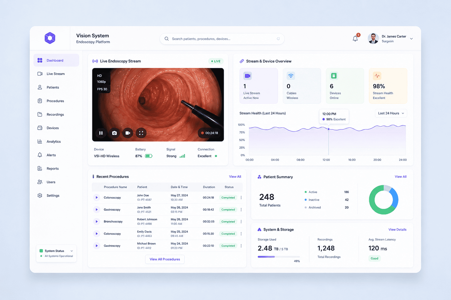 Medical Endoscopy Platform work mockup